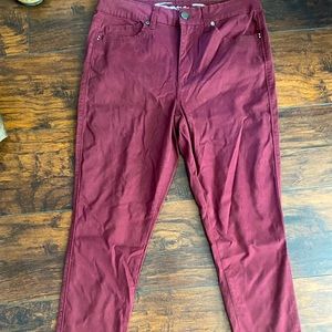 Size 10, maroon skinny jeans.